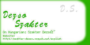 dezso szakter business card